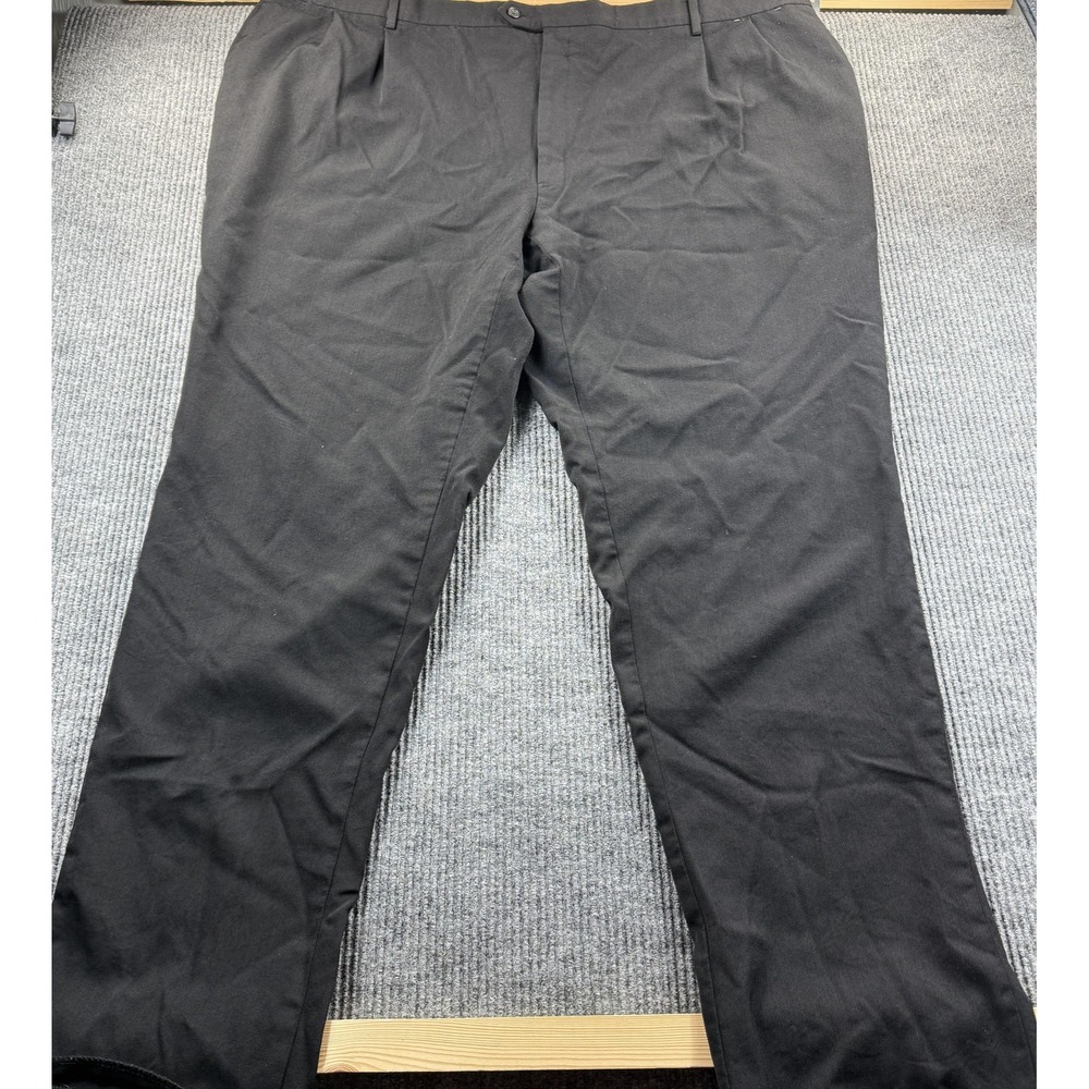 Joseph & Feiss Dress Pants Mens 54 Unhemmed Black 100% Wool Classic Fit Big Tall